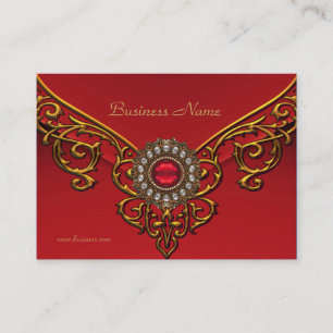 Visite Carte de profil Affaires Rouge Velours Bijou Or
