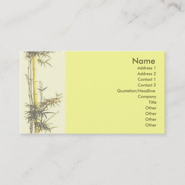 Visite Carte de profil Bambou (Devant)