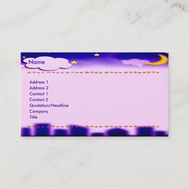 Visite Carte de profil Bright Night (Devant)