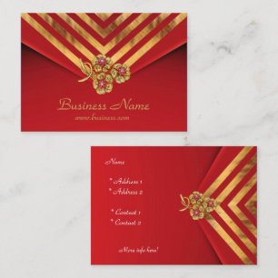 Visite Carte de profil Business Gold Stripe Rouge Velvet 