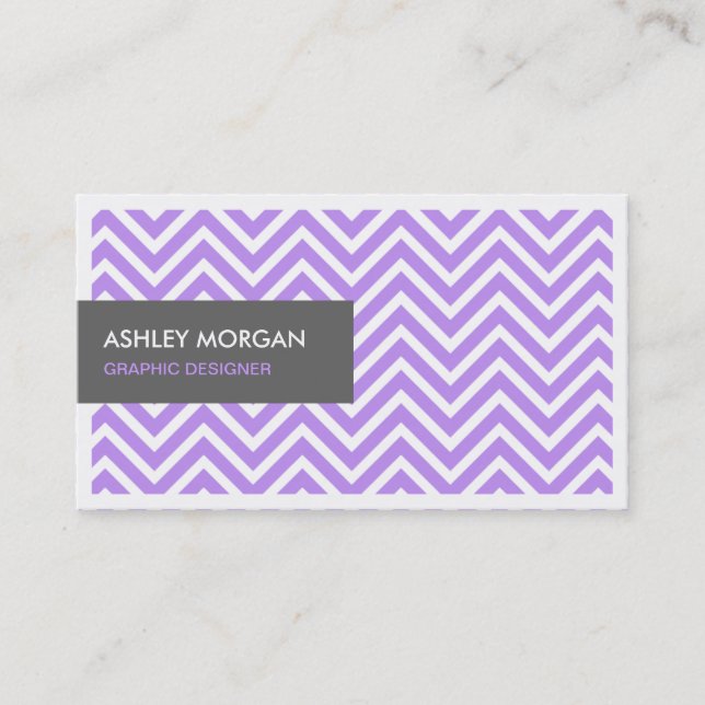 Visite Carte de profil Chevron Zigzag simple et chic (Devant)