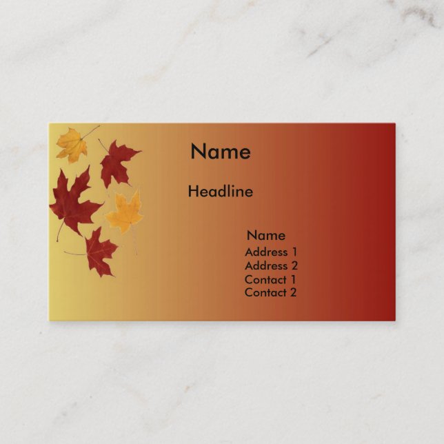 Visite Carte de profil d'automne (Devant)