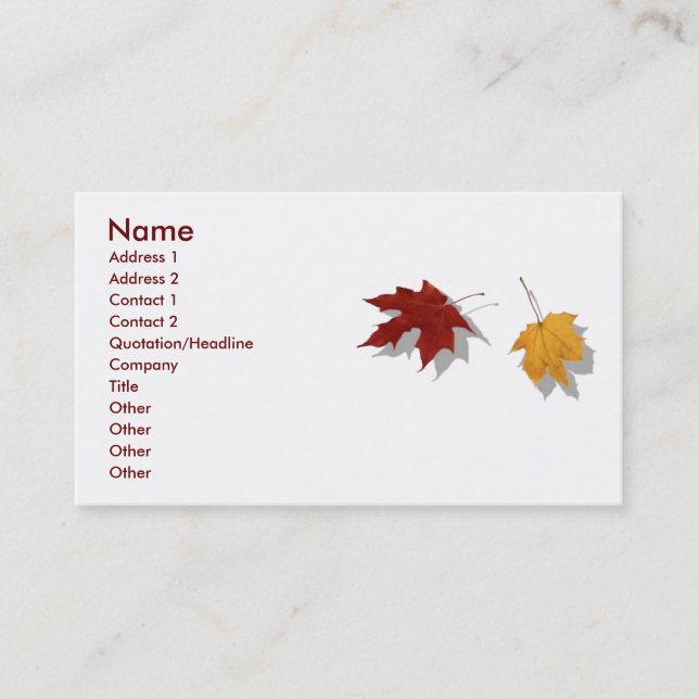 Visite Carte de profil d'automne (Devant)