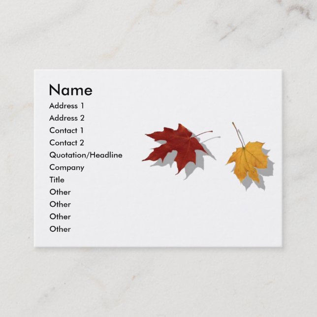 Visite Carte de profil d'automne (Devant)