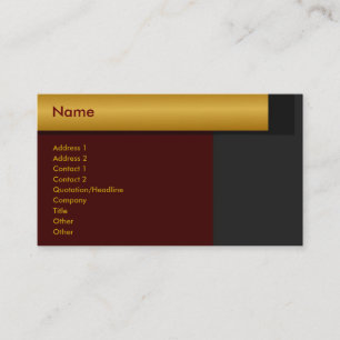 Visite Carte de profil de bordure d'or
