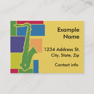 Visite Carte de profil de Colorblocks de saxophone