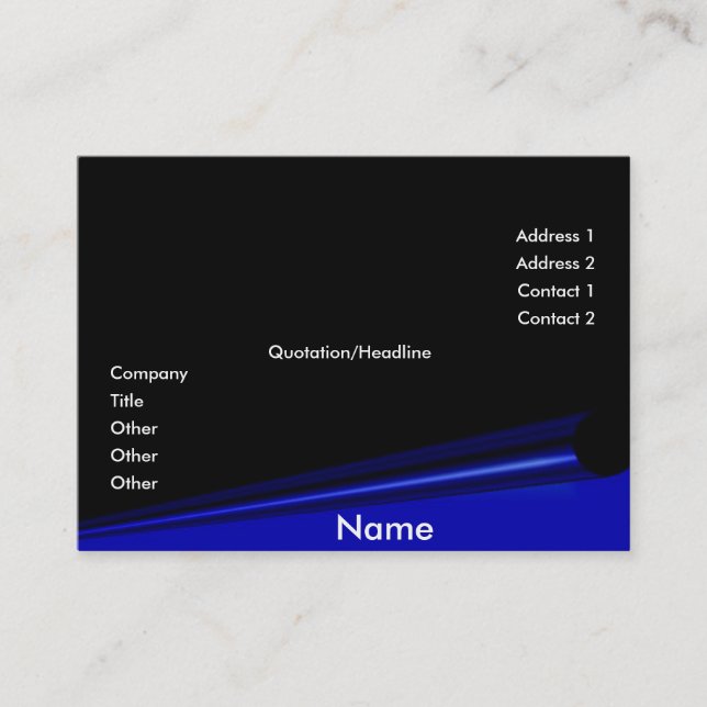 Visite Carte de profil de courbe de page noire (Devant)