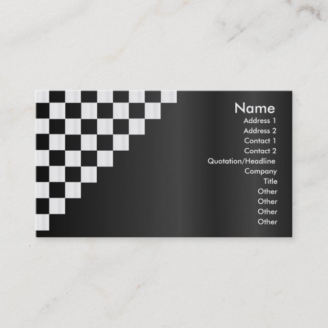 Visite Carte de profil de damier (Devant)