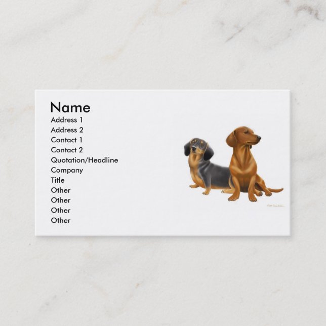 Visite Carte de profil de Dashchunds (Devant)