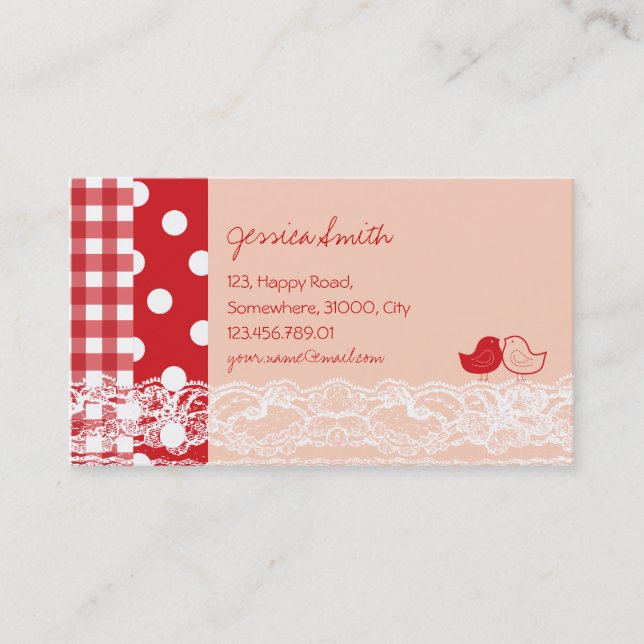 Visite Carte de profil de dentelle mignonne pour les oise (Devant)