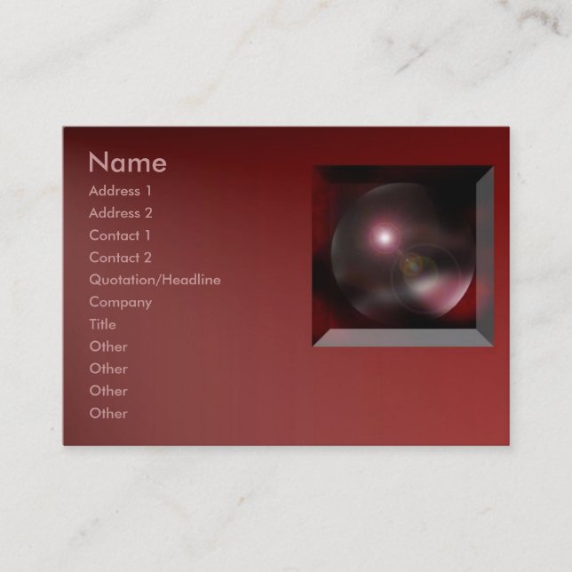 Visite Carte de profil de dimension (Devant)