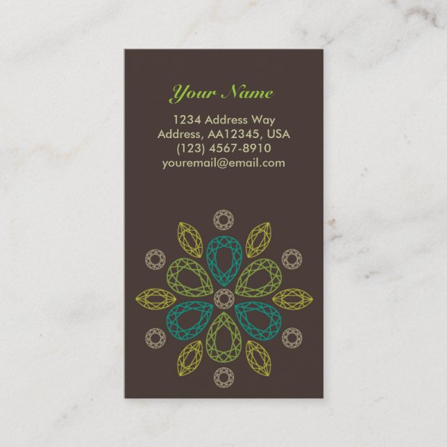 Visite Carte de profil de fleur de gemmes - vert (Devant)