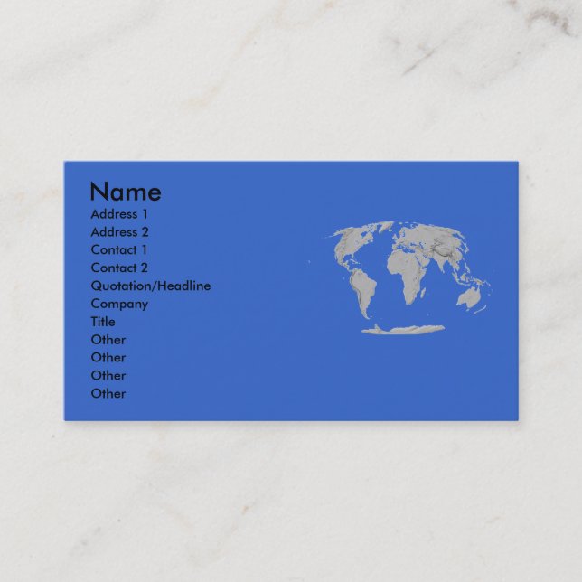 Visite Carte de profil de globe (Devant)