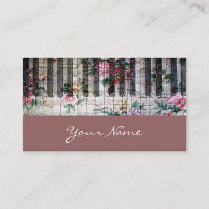 Visite carte de profil de musique vintage girly clavier p