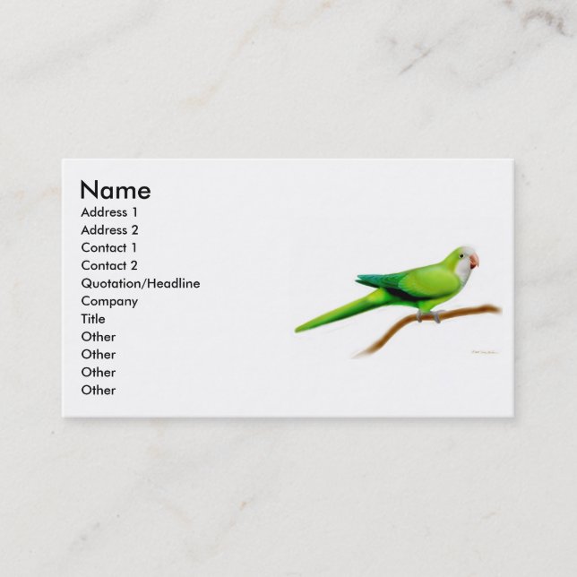 Visite Carte de profil de perroquet de quaker (Devant)