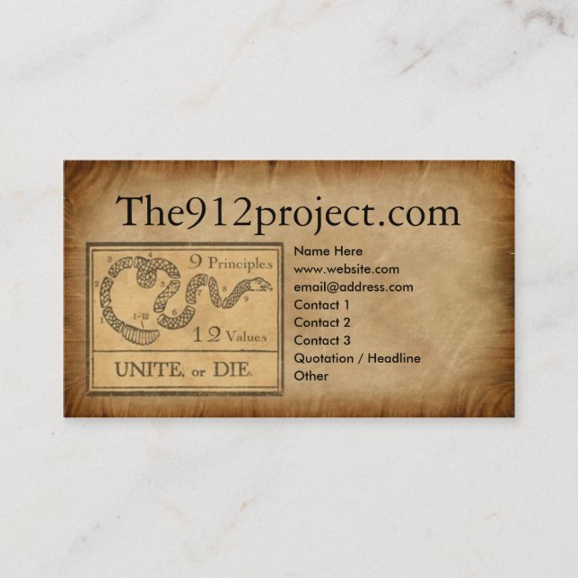 Visite carte de profil de the912project.com (Devant)