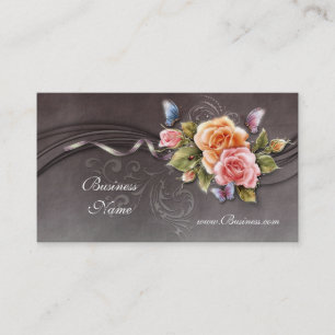 Visite Carte de profil d'entreprise Roses roses vintage 2