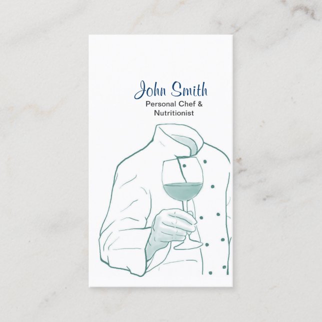 Visite Carte de profil du chef et du vin (Devant)