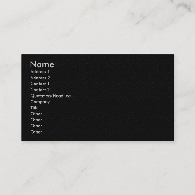 Visite Carte de profil en grès gris foncé clair (Devant)