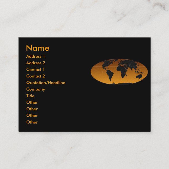 Visite Carte de profil géographique (Devant)