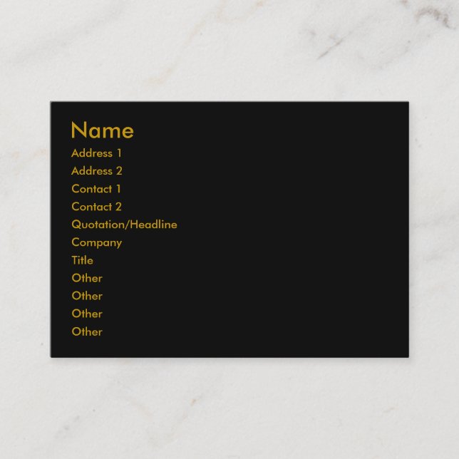 Visite Carte de profil noire (Devant)