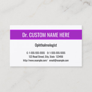 Visite Carte de profil Ophtalmologiste élégant