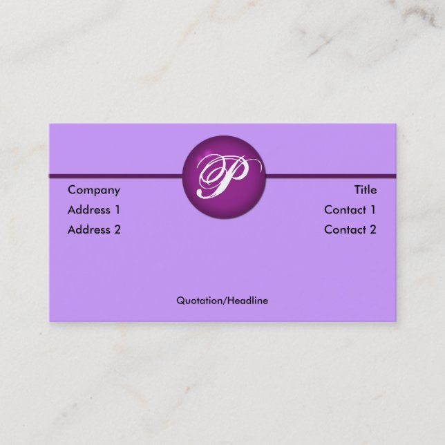 Visite Carte de profil pourpre (Devant)