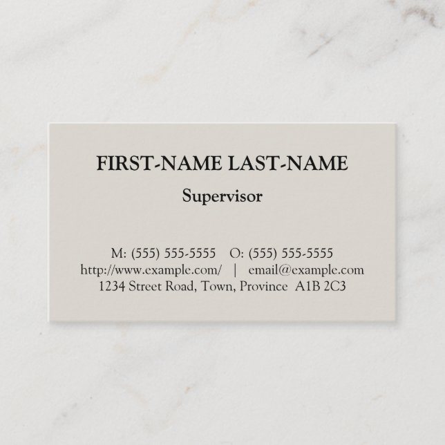 Visite Carte de profil professionnelle de base (Devant)