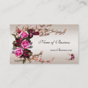 Visite Carte de profil Roses roses crème vintage