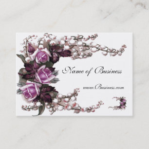 Visite Carte de profil Roses roses vintage blanc