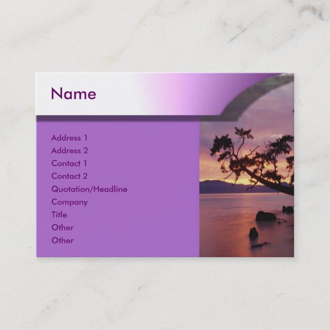 Visite Carte de profil Sunset (Devant)