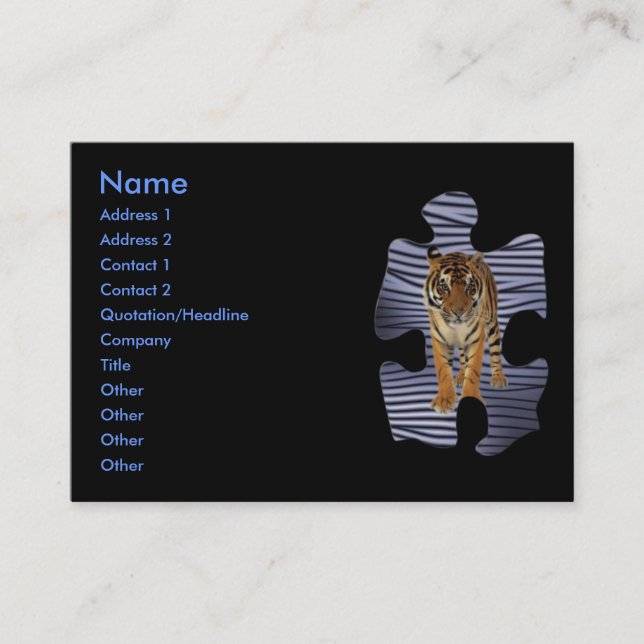 Visite Carte de profil Tiger (Devant)