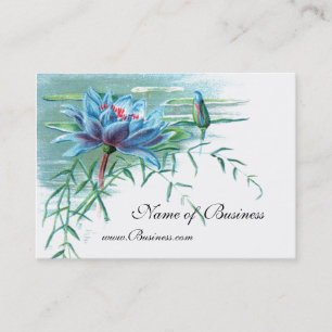 Visite Carte de profil Vintage Blue Water Lily