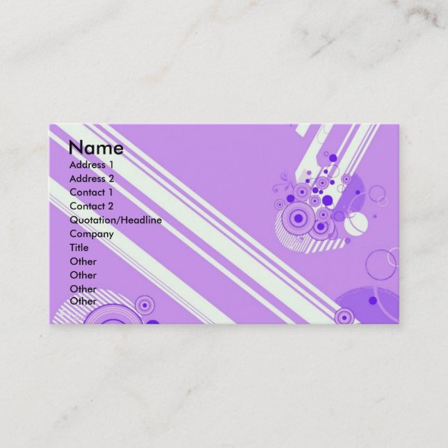 Visite Carte de profil Violet clair (Devant)