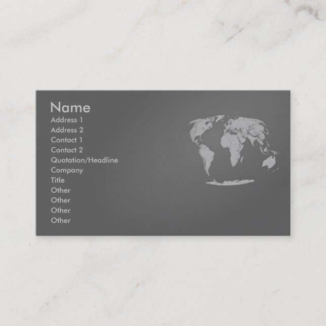 Visite Carte de profil World Map (Devant)