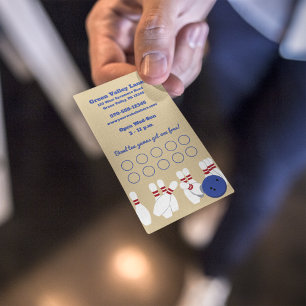 Visite Carte de punch de fidélité Bowling Alley