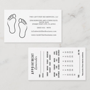 Visite Carte de rappel de rendez-vous pour les pieds avec