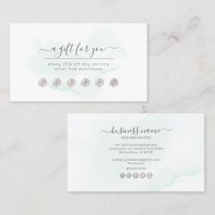 Visite Carte de récompense PixDezines Mint Vert Aquarelle