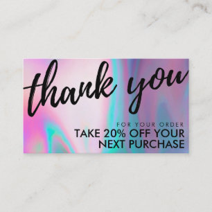 Visite Carte de réduction Holographic Beauty Salon