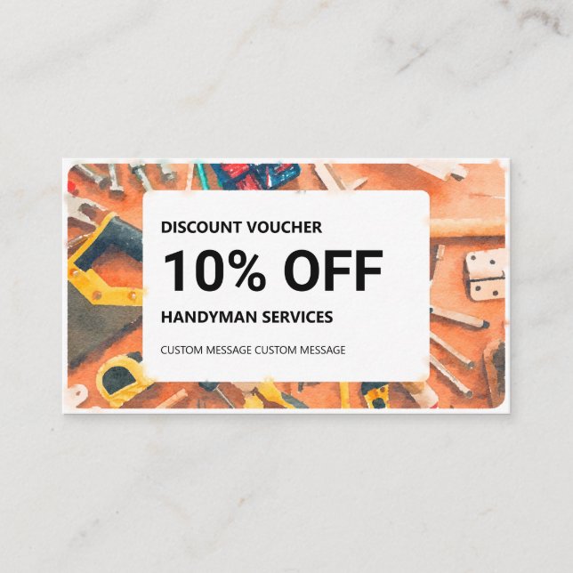 Visite Carte de réduction: Services Handyman (Devant)