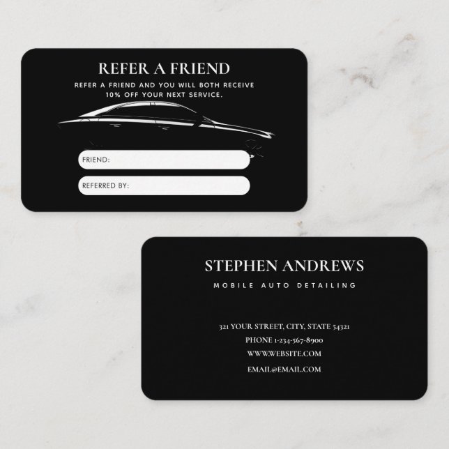 Visite Carte de référence de réparation automatique de ne (Devant / Derrière)