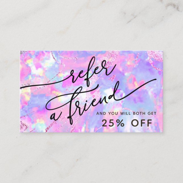 Visite carte de référence de texture opale rose pourpre (Devant)