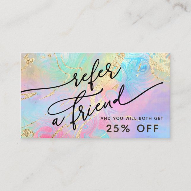 Visite carte de référence en marbre fluide (Devant)