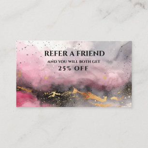 Visite Carte de référence initiale Watercolor Faux Gold
