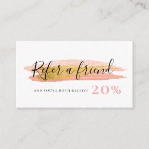 Visite carte de référence or & rose tendance