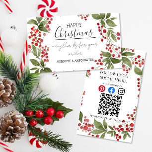 Visite Carte de remerciement d'affaires Joyeuses Fêtes No