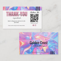Carte de remerciement holographique pour boulanger