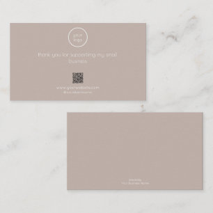 Visite Carte de Remerciement Logo Code QR Emballage pour 
