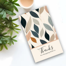 Carte de remerciement moderne avec feuilles pour e
