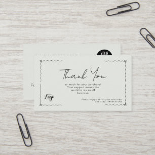 Visite Carte de Remerciement pour Votre Achat Petite Cart